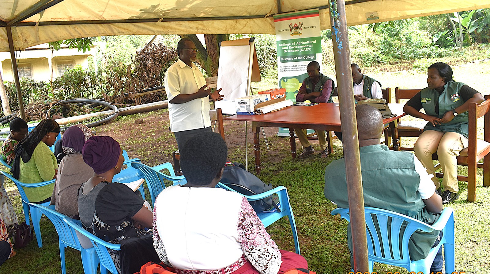 Hajji Siraji Kamulegeya, a mixed farmer in Nankusi Cell, Northern Division in Mbale City hosted the training. Phase II of the Resilient Urban Food Systems (RUFS) Project to strengthen urban food systems to withstand climate-related shocks such as floods and droughts by promoting climate-smart agricultural practices that empower farmers to sustain productive, profitable, and resilient operations, ultimately improving livelihoods and contributing to stable urban food supplies by Department of Geography, Geo-Informatics, and Climate Sciences, College of Agricultural and Environmental Sciences (CAES), Makerere University, Kampala Uganda, East Africa supported by the AgriFoSe2030 Programme. Mbale City Training 26th-27th March 2026.