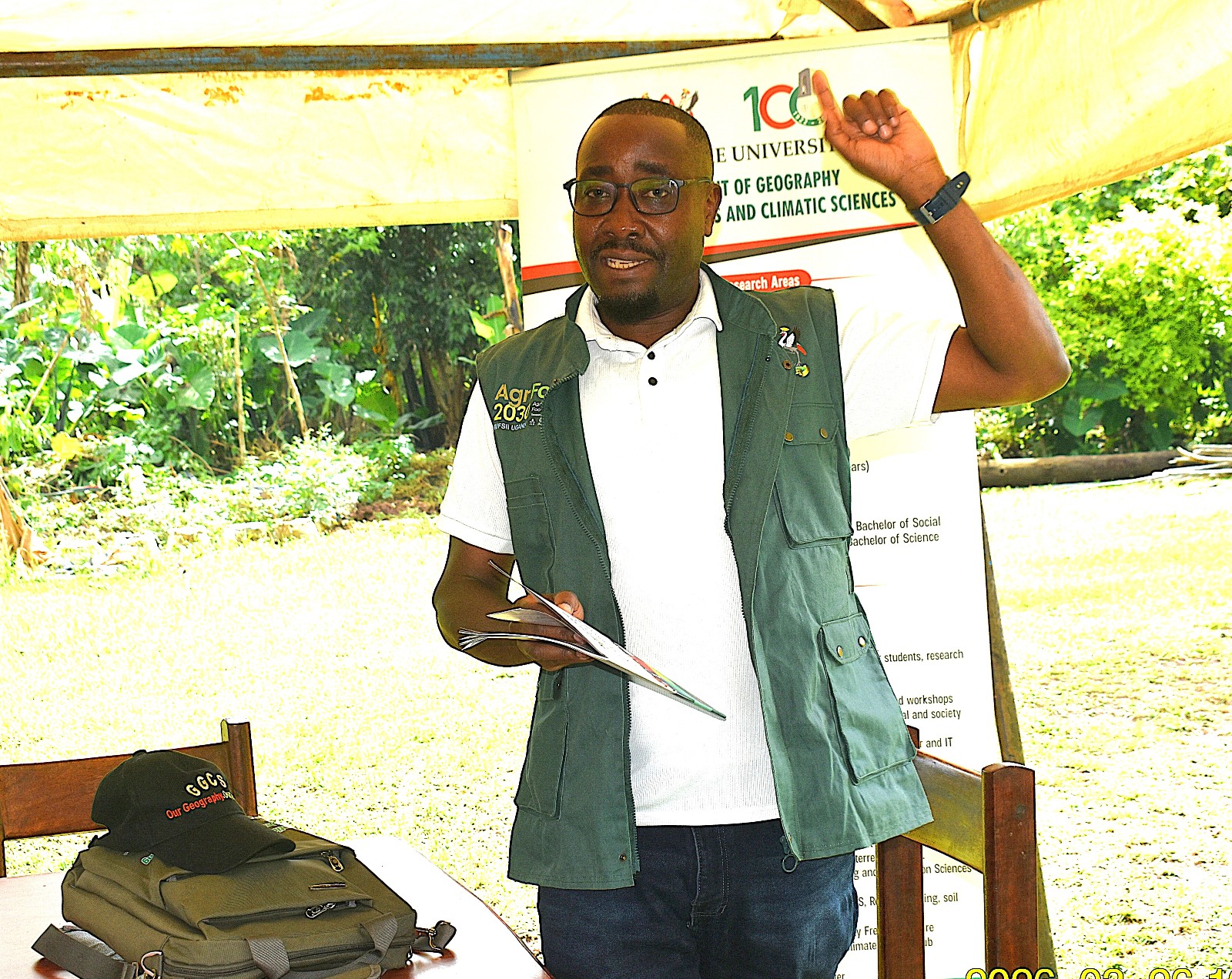 The RUFS Project Coordinator at Makerere University, Prof. Frank Mugagga addressing the farmers. Phase II of the Resilient Urban Food Systems (RUFS) Project to strengthen urban food systems to withstand climate-related shocks such as floods and droughts by promoting climate-smart agricultural practices that empower farmers to sustain productive, profitable, and resilient operations, ultimately improving livelihoods and contributing to stable urban food supplies by Department of Geography, Geo-Informatics, and Climate Sciences, College of Agricultural and Environmental Sciences (CAES), Makerere University, Kampala Uganda, East Africa supported by the AgriFoSe2030 Programme. Mbale City Training 26th-27th March 2026.