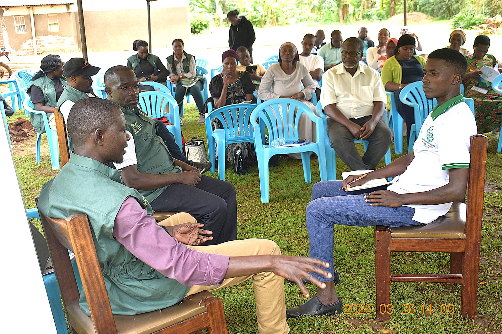 Mr. Wataba Shaban, a talk-show host at IUIU FM in Mbale City, led a simulated radio talk-show session. Phase II of the Resilient Urban Food Systems (RUFS) Project to strengthen urban food systems to withstand climate-related shocks such as floods and droughts by promoting climate-smart agricultural practices that empower farmers to sustain productive, profitable, and resilient operations, ultimately improving livelihoods and contributing to stable urban food supplies by Department of Geography, Geo-Informatics, and Climate Sciences, College of Agricultural and Environmental Sciences (CAES), Makerere University, Kampala Uganda, East Africa supported by the AgriFoSe2030 Programme. Mbale City Training 26th-27th March 2026.