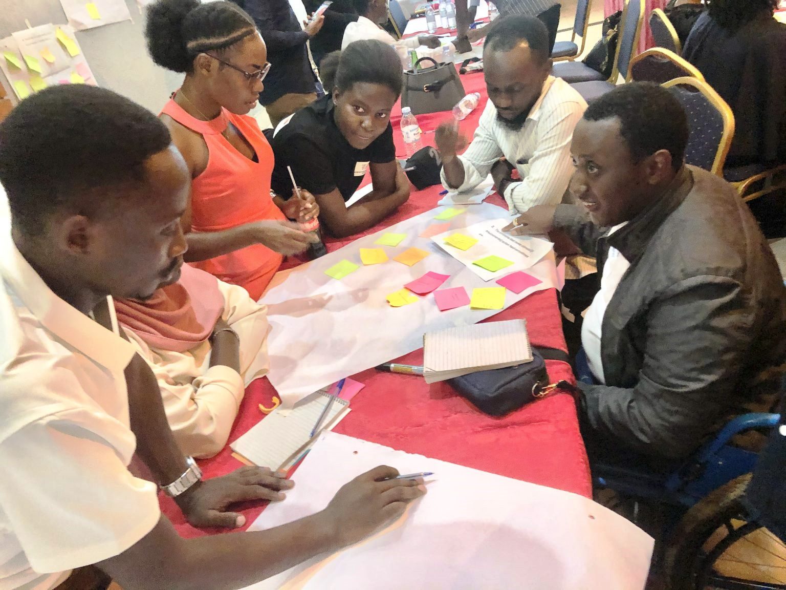 Participants engage in a group activity. Youth for Climate Justice (Y4CJ) project, School of Forestry, Environmental and Geographical Sciences, College of Agricultural and Environmental Sciences (CAES), Makerere University groundbreaking initiative that amplifies the voices and agency of marginalized youth in the global South and North. Mission - foster sustainable and effective climate activism among young people from diverse backgrounds, while prioritizing their well-being and social justice. Co-creation workshop, 13th March 2026, JFrigh Hotel Makerere – Kikoni, Kampala Uganda, East Africa.