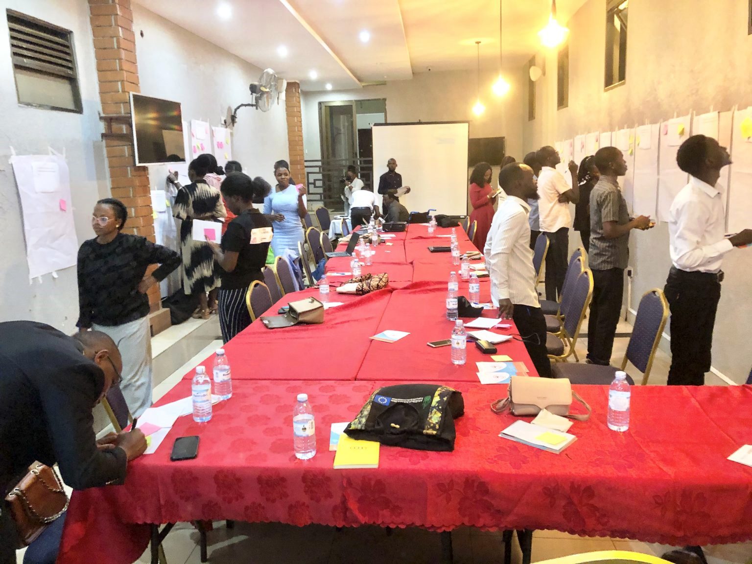 Participants engaged in one of the co-creation activities. Youth for Climate Justice (Y4CJ) project, School of Forestry, Environmental and Geographical Sciences, College of Agricultural and Environmental Sciences (CAES), Makerere University groundbreaking initiative that amplifies the voices and agency of marginalized youth in the global South and North. Mission - foster sustainable and effective climate activism among young people from diverse backgrounds, while prioritizing their well-being and social justice. Co-creation workshop, 13th March 2026, JFrigh Hotel Makerere – Kikoni, Kampala Uganda, East Africa.