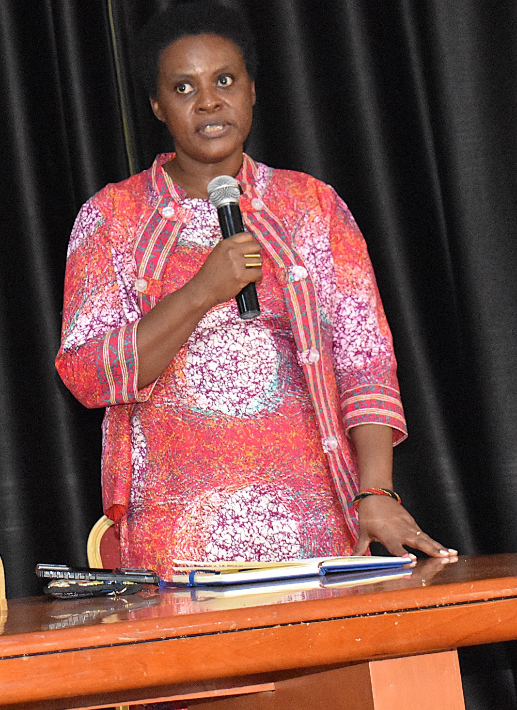 Prof. Jeninah Karungi Tumutegyereize, the PI of the project welcoming participants to the workshop. College of Agricultural and Environmental Sciences (CAES) in collaboration with the Uganda Red Cross Society, Mbarara University of Science and Technology, and Vienna University of Technology, Austria, comprehensive two-day training on Integrated Fecal Sludge and Solid Waste Management, 30th-31st March 2026, School of Food Technology, Nutrition and Bioengineering Conference Hall, Makerere University, Kampala Uganda, East Africa.