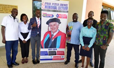 Dr. Joseph Watuleke (4th R) and Dr. Hannington Bananuka Twine (L) with participants from the Department of Adult and Community Education at the Lecture on 15th April 2026. Department of Adult and Community Education, College of Education and External Studies at Makerere University, Kampala Uganda, East Africa participation in the Second Professor Peter Jarvis Memorial Lecture, 15th April 2026, Gulu University, Uganda, East Africa.