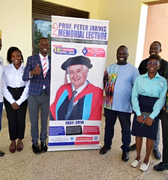 Dr. Joseph Watuleke (4th R) and Dr. Hannington Bananuka Twine (L) with participants from the Department of Adult and Community Education at the Lecture on 15th April 2026. Department of Adult and Community Education, College of Education and External Studies at Makerere University, Kampala Uganda, East Africa participation in the Second Professor Peter Jarvis Memorial Lecture, 15th April 2026, Gulu University, Uganda, East Africa.
