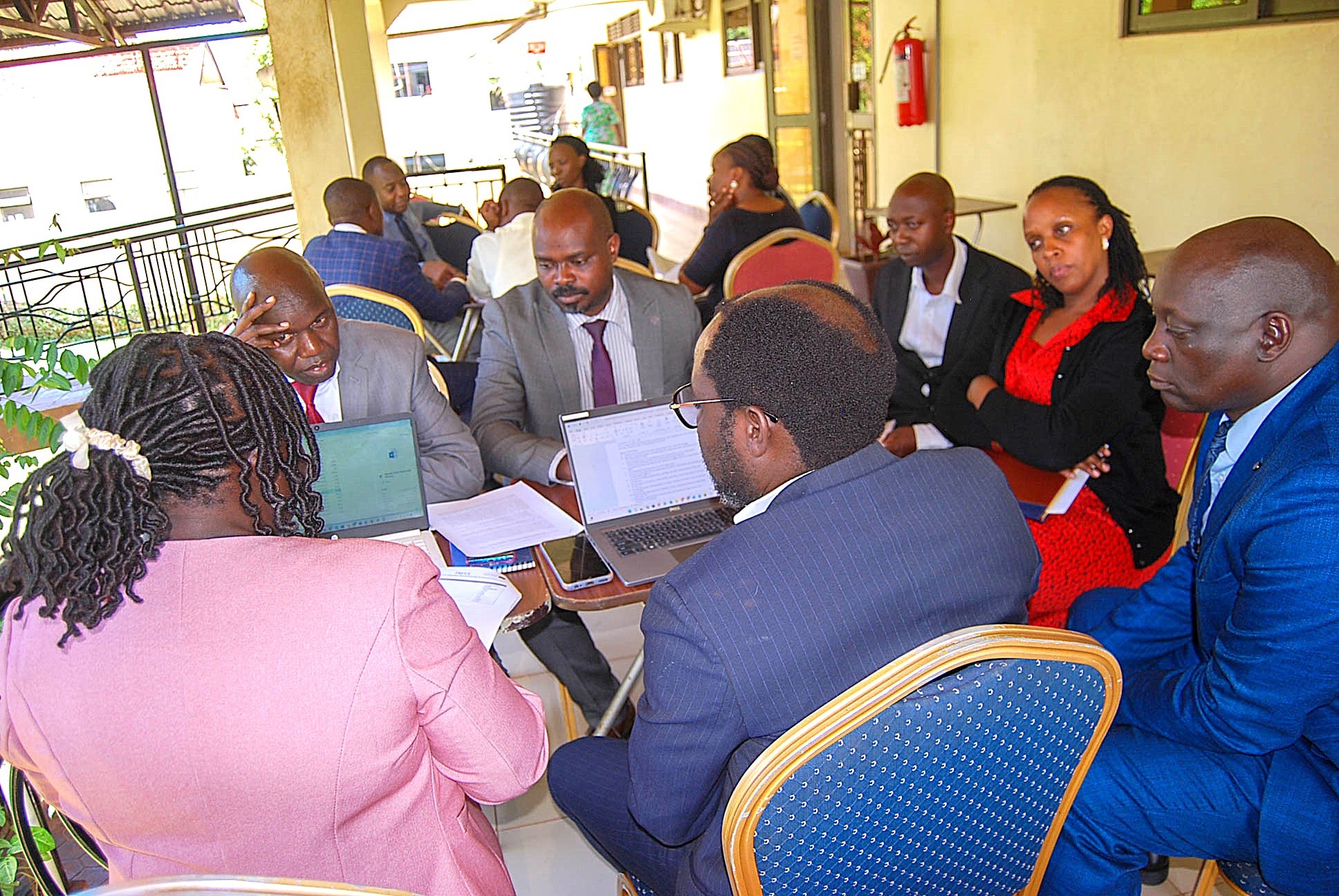 Some of the participants in a focused group discussion. European Union-funded four year Transitioning Higher Education Regulators and Universities to Competence-Based Education in East and West Africa (TRUCE) project to strengthen the capacities of universities and higher education regulators in Uganda and Ghana to transition to Competence-Based Education (CBE) implemented by College of Education and External Studies (CEES), Makerere University Kampala. Inception Meeting 8th and 9th of April 2026, Jinja Uganda, East Africa.