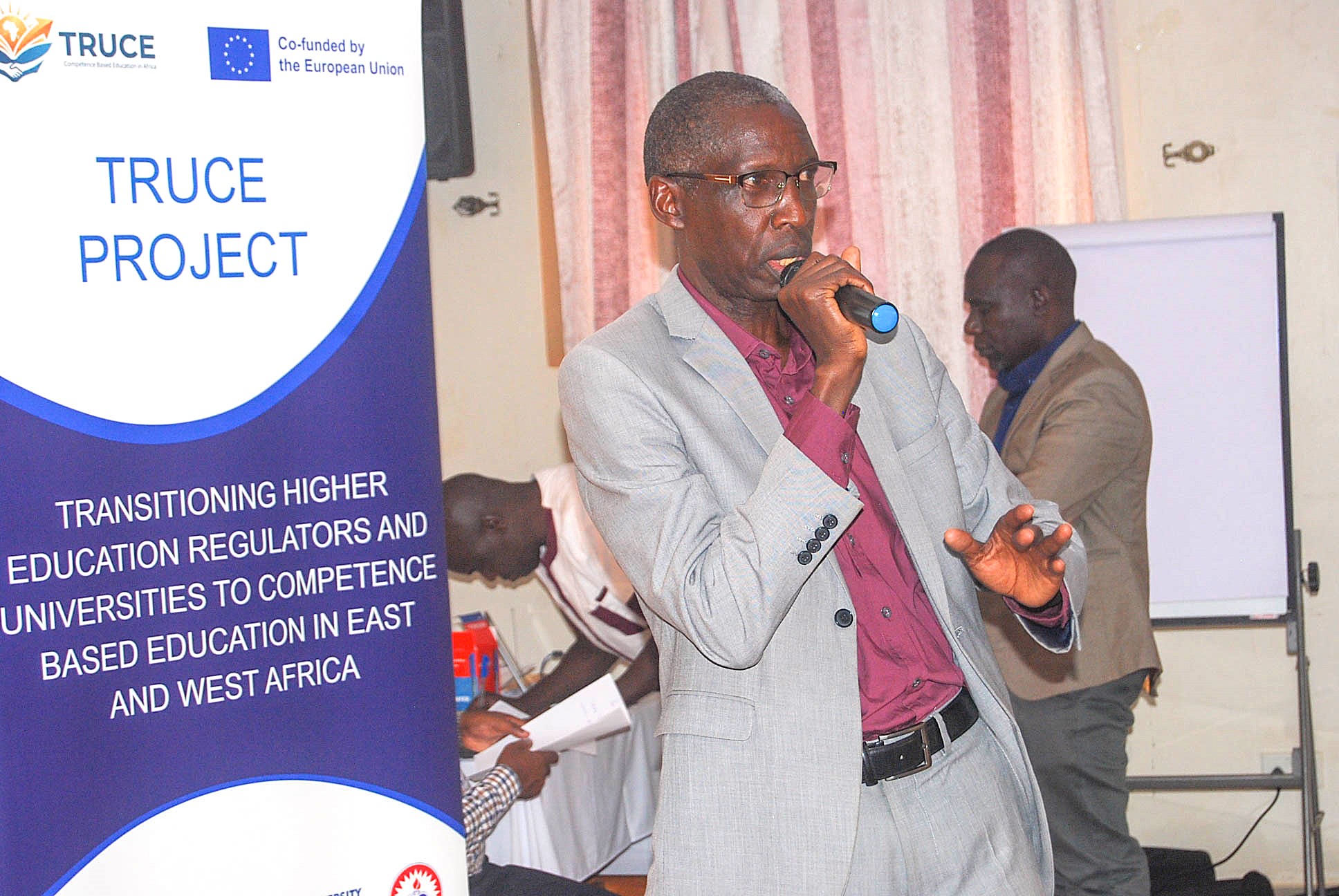 Prof. Anthony Mugagga, Principal of CEES, represented the Vice Chancellor at the project inception workshop. European Union-funded four year Transitioning Higher Education Regulators and Universities to Competence-Based Education in East and West Africa (TRUCE) project to strengthen the capacities of universities and higher education regulators in Uganda and Ghana to transition to Competence-Based Education (CBE) implemented by College of Education and External Studies (CEES), Makerere University Kampala. Inception Meeting 8th and 9th of April 2026, Jinja Uganda, East Africa.