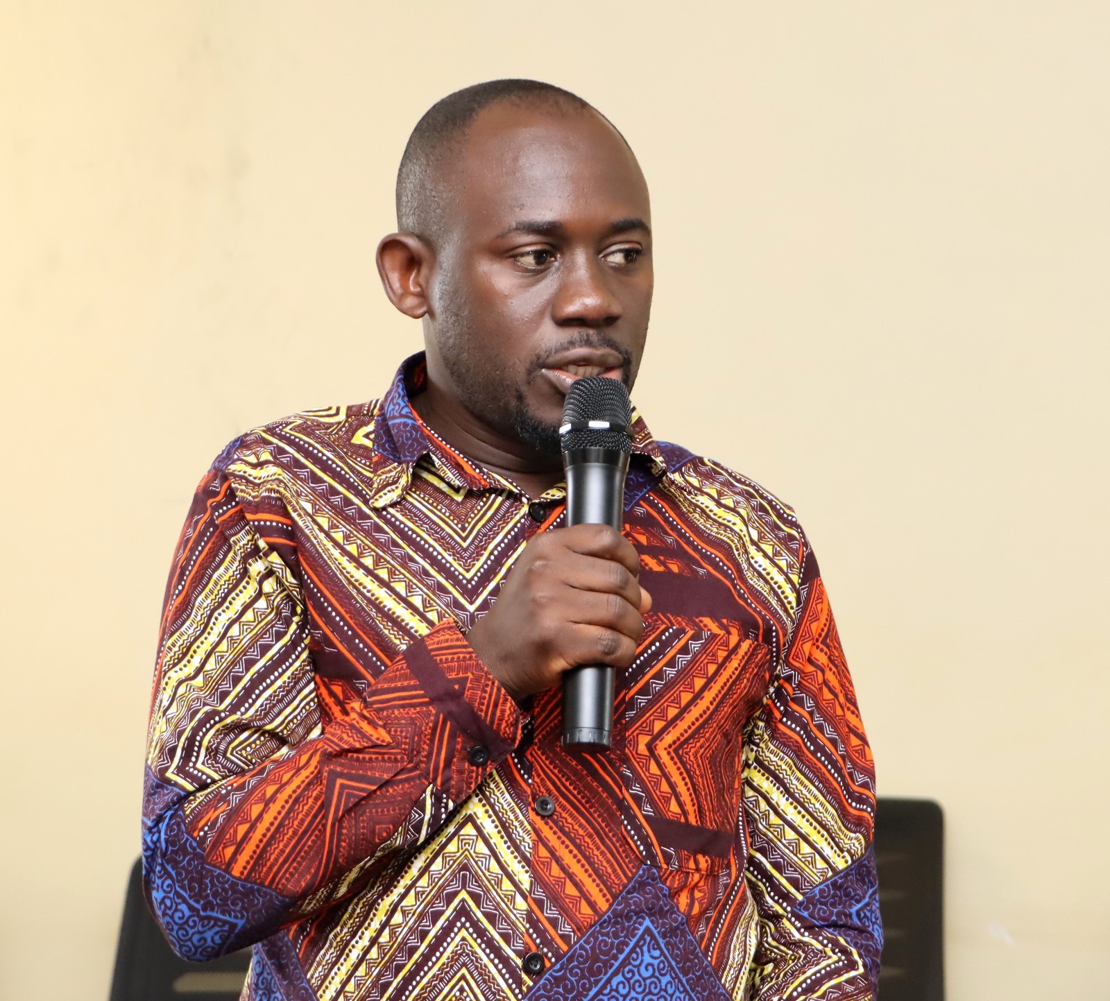 Dr. Peter Babyenda speaking during the function. Environment for Development (EfD) Centre bids farewell to third intern, Ruth Asiimwe, who secured a position with the African Development Bank in Juba South Sudan, 16th April 2026, Yusuf Lule Central Teaching Facility, Makerere University, Kampala Uganda, East Africa.