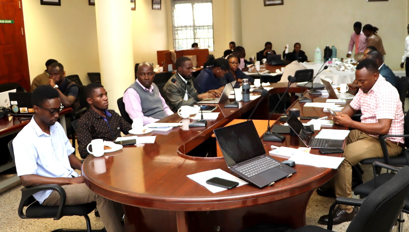 A section of participants attending the seminar. Environment for Development (EfD) Initiative Seminar Series, Public Lecture by French economist Nathalie Ferriere, titled “Donor Cooperation or Competition: What Do We Know from Economics Research and What Should We Investigate.” 16th April 2026, Yusuf Lule Central Teaching Facility, Makerere University, Kampala Uganda, East Africa.