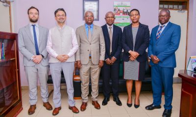 L-R: Cyril Desponts, Hassan Zamani, Prof. Edward Bbaale, Assoc. Prof. Eria Hisali, Liz Mukasa Samula, and Assoc. Prof. Ibrahim Mike Okumu. Strategic partnership engagement with delegation from the World Bank ahead of the African Meeting of the Econometric Society scheduled to take place in June 2027 preceded by the Econometric Society Summer School, 1st April 2026, Office of the Principal, College of Business and Management Sciences (CoBAMS), Makerere University, Kampala Uganda, East Africa.