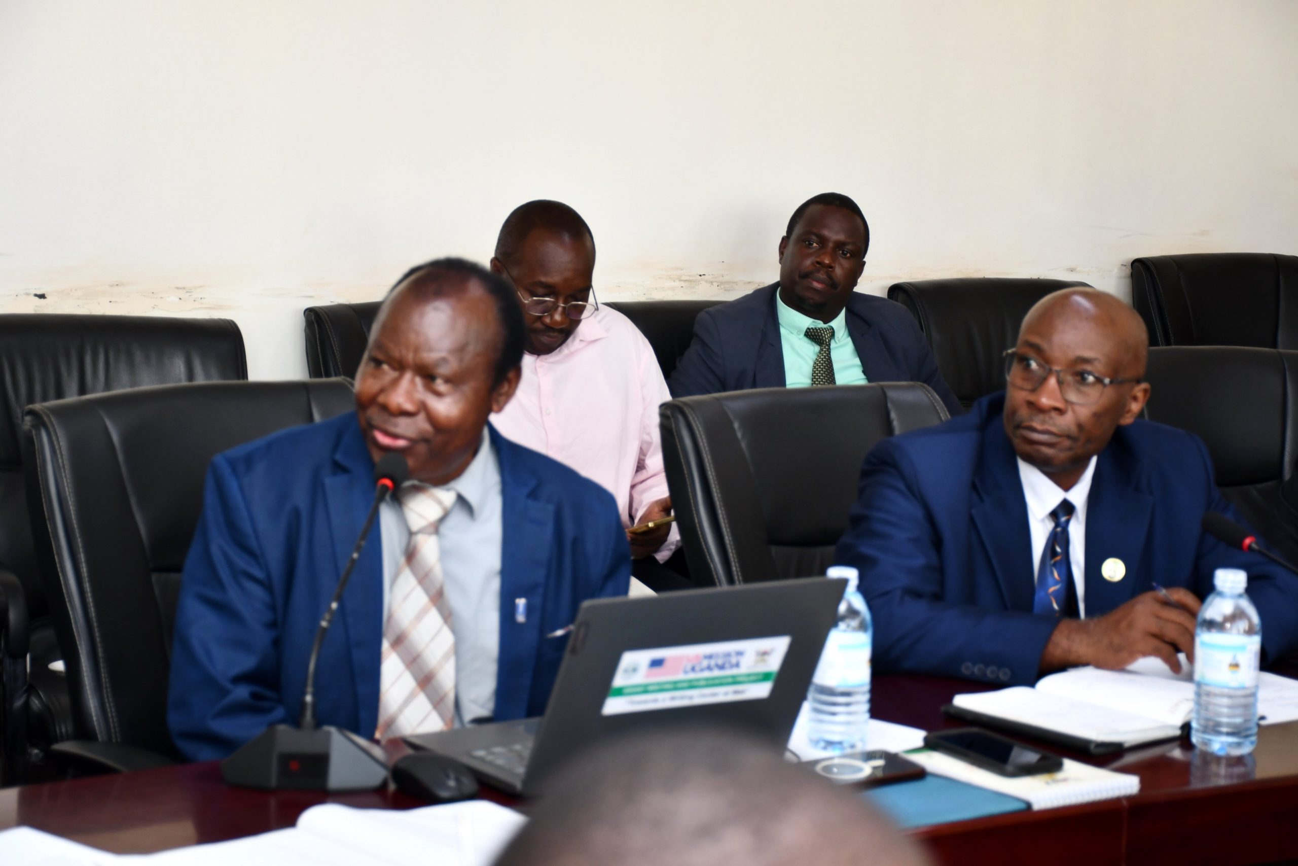 Prof. Fredrick Muyodi (L) and Prof. Arthur Tugume (R). Researchers from the College of Natural Sciences (CoNAS) and the College of Education and External Studies (CEES), Makerere University, presentation of findings of study on the persistent poor performance in Biology in national examinations to senior officials at the Ministry of Education and Sports, 20th April 2026, Kampala Uganda, East Africa.