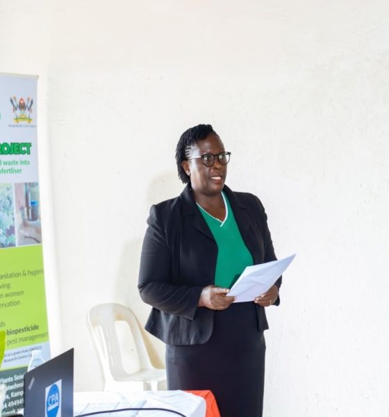 The Principal Investigator, Dr. Patience Tugume addressing participants at the dissemination workshop held in Mbarara City on 15th April 2026. Department of Plant Sciences, Microbiology and Biotechnology, College of Natural Sciences (CoNAS), Makerere University, Kampala, project “Bio-innovation of biogas, biofertilizer, and biopesticide through the utilization of bio-waste” to promote transformation of household food waste into biogas and other valuable bio-products, dissemination of research findings to stakeholders in Mbarara City, 15th April 2026, Uganda, East Africa.