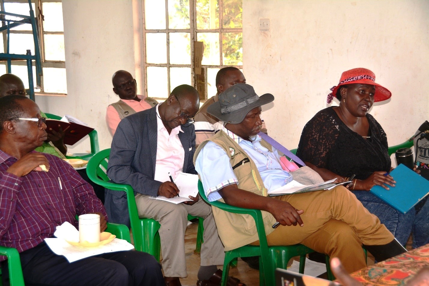 A section of CoVAB staff who were at the event. Hand over of management of livestock farms by College of Veterinary Medicine, Animal Resources and Biosecurity to a newly constituted Select Committee of Council chaired by Amanya Henry, 26th March 2026, Buyana Stock Farm, Mpigi Uganda, East Africa.