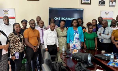 Participants pose for a group photo after the hands-on training in the Research Information Management System (RIMS) at the College of Health Sciences (CHS). Hands-on training in the Research Information Management System (RIMS) by the Directorate of Graduate Training (DGT) and Directorate for ICT Support (DICTS) for over 25 Heads of Departments and College Registrars from the School of Medicine, School of Biomedical Sciences, School of Health Sciences, School of Dentistry, and School of Public Health, 15th April 2026, College of Health Sciences, Mulago Campus, Makerere University, Kampala Uganda, East Africa.