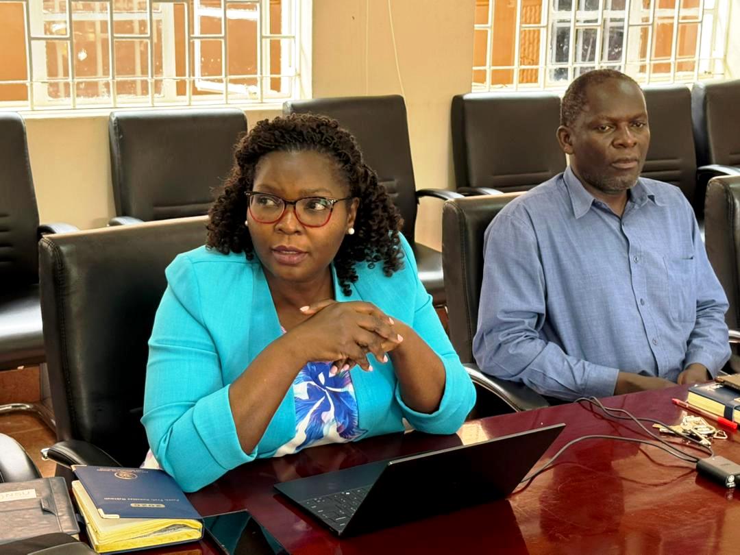 Prof. Annettee Olivia Nakimuli, the Dean School of Medicine (L) and Mr. Herbert Batamye, the Registrar of CHS (R). Hands-on training in the Research Information Management System (RIMS) by the Directorate of Graduate Training (DGT) and Directorate for ICT Support (DICTS) for over 25 Heads of Departments and College Registrars from the School of Medicine, School of Biomedical Sciences, School of Health Sciences, School of Dentistry, and School of Public Health, 15th April 2026, College of Health Sciences, Mulago Campus, Makerere University, Kampala Uganda, East Africa.