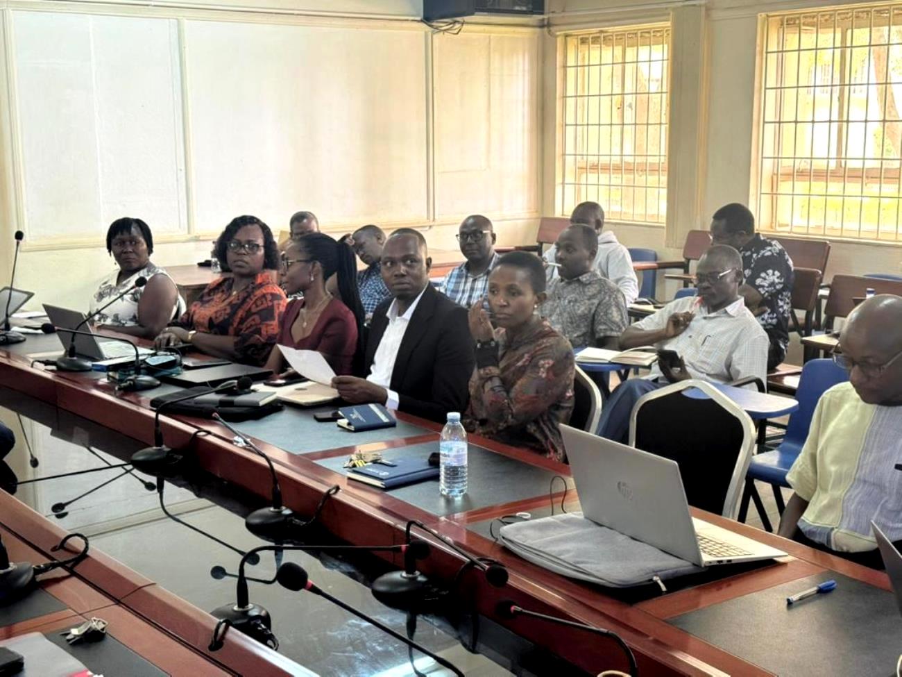 Participants in the hands-on RIMS training for CHUSS follow proceedings on 16th April 2026. Comprehensive Hands-on training in the Research Information Management System (RIMS) by the Directorate of Graduate Training (DGT) and Directorate for ICT Support (DICTS) for staff from School of Psychology, School of Social Sciences, School of Liberal and Performing Arts, and the School of Languages, Literature and Communication, 16th April 2026, College of Humanities and Social Sciences (CHUSS) Smart Room, Makerere University, Kampala Uganda, East Africa.