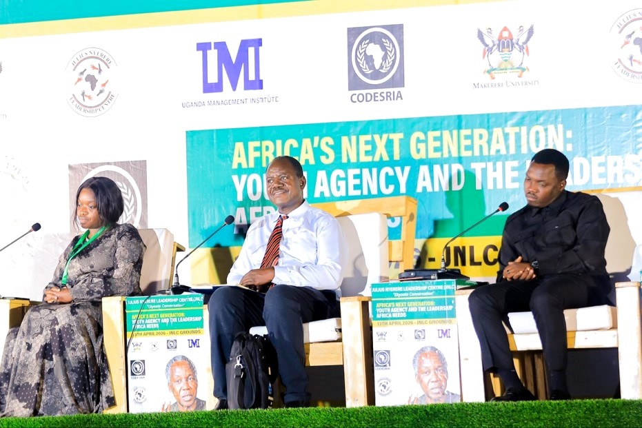 Panel Session: Reflections on the Meaning and Relevance of Mwalimu Nyerere to Today’s Youth Featuring Ms. Lena Nyerere, Professor Julius Kiiza, and Hon. Lawrence Alionzi. 2026 Julius Nyerere Leadership Lecture and Youth Conversations at Makerere University. Convened by the Julius Nyerere Leadership Centre (JNLC) in partnership with the Council for the Development of Social Science Research in Africa (CODESRIA), April 13, 2026, Kampala Uganda, East Africa.