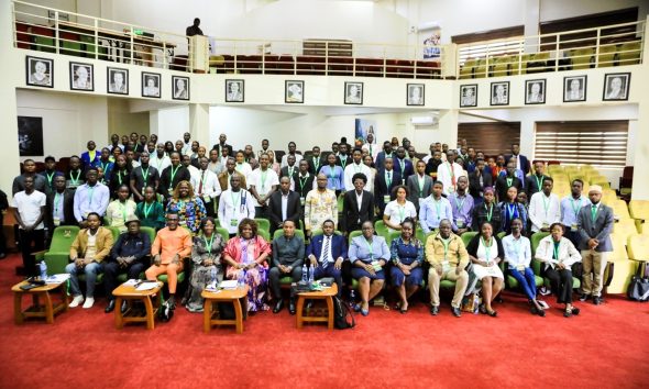 Participants pose for a group photo at the event held on April 13, 2026. 2026 Julius Nyerere Leadership Lecture and Youth Conversations at Makerere University. Convened by the Julius Nyerere Leadership Centre (JNLC) in partnership with the Council for the Development of Social Science Research in Africa (CODESRIA), April 13, 2026, Kampala Uganda, East Africa.