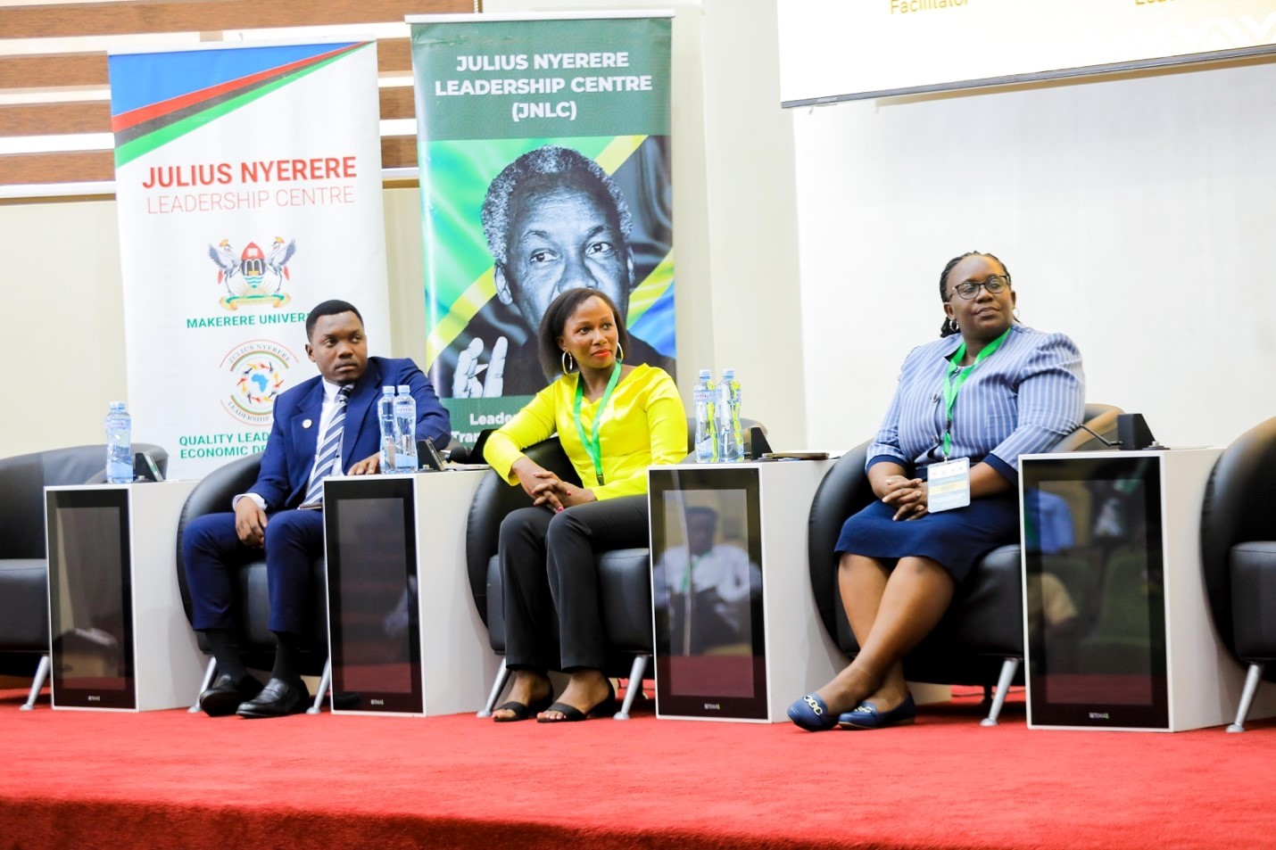 “Youth Voices Roundtable: Youth, Leadership, and the Future of a Sustainable Africa” featured Mr. Alionzi Lawrence, Mayor of Arua City; Ms. Shadia Tushemerirwe; and Ms. Anna Nabulya, Programme Manager at UYDEL. 2026 Julius Nyerere Leadership Lecture and Youth Conversations at Makerere University. Convened by the Julius Nyerere Leadership Centre (JNLC) in partnership with the Council for the Development of Social Science Research in Africa (CODESRIA), April 13, 2026, Kampala Uganda, East Africa.