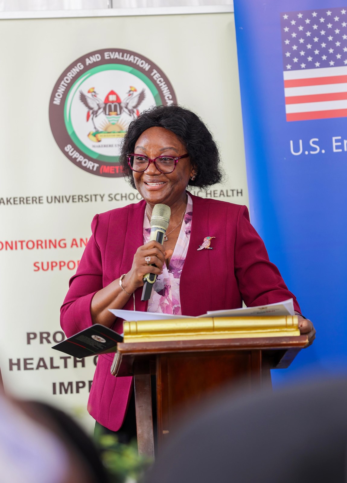Prof. Rhoda Wanyenze, Dean of MakSPH and Principal Investigator of METS speaking at the handover of the systems and assets. Transition of Uganda’s digital health systems and assets built over 15 years through the Makerere University School of Public Health Monitoring and Evaluation Technical Support (MakSPH-METS) Program with funding from the U.S. Government to the Ministry of Health (MoH), 31st March 2026, MoH Headquarters, Kampala Uganda, East Africa.