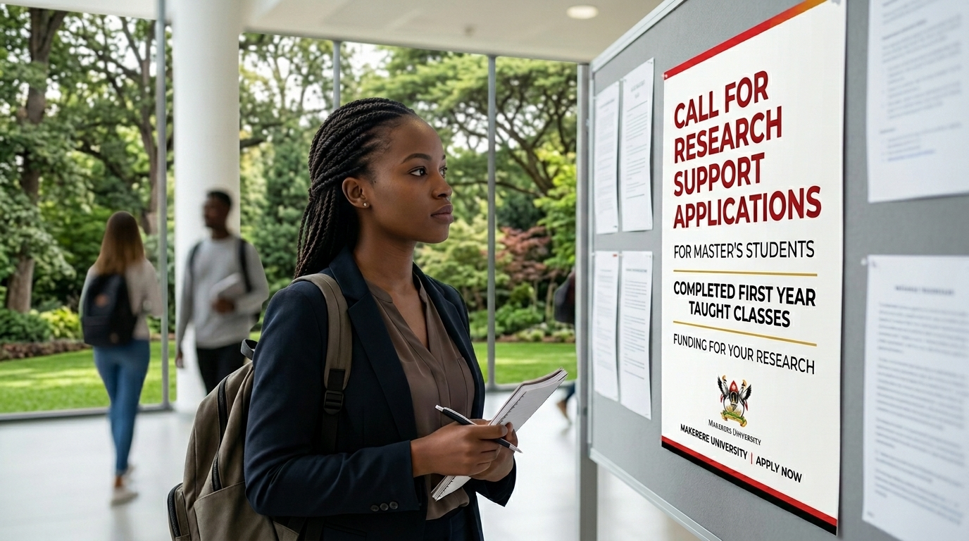 Call for Research Support Applications from Master’s Students who have Completed their First Year of Taught Classes at Makerere University. Photo: Nano Banan 2