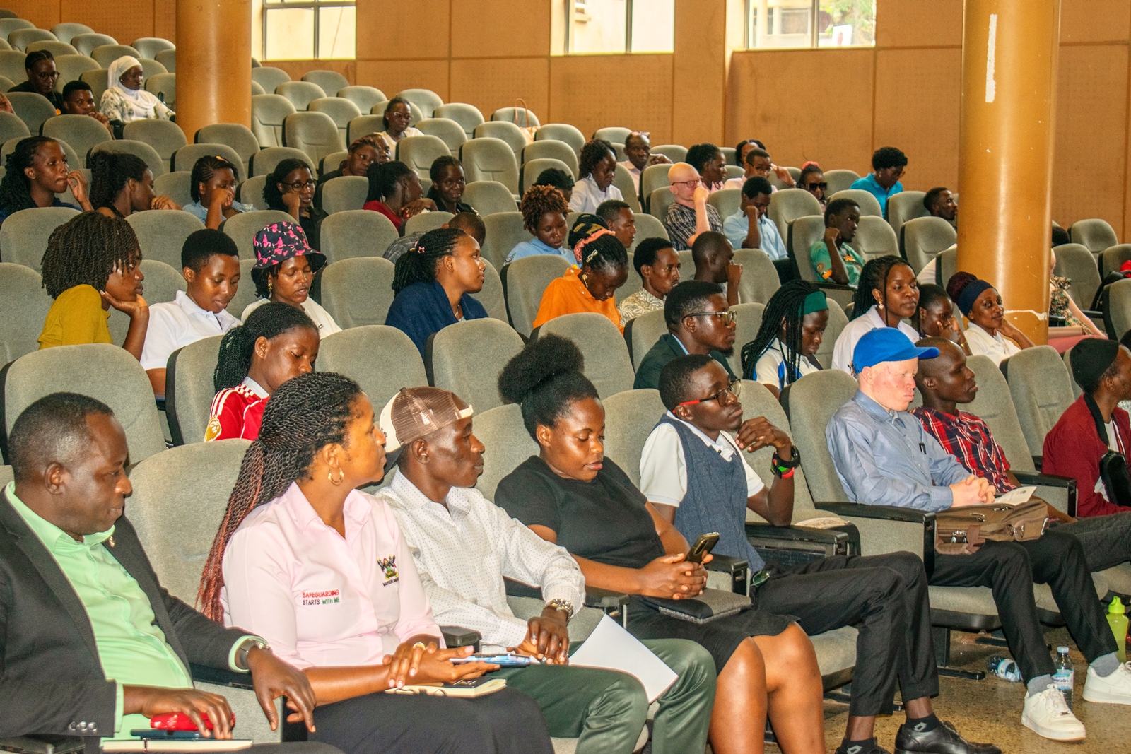 Part of the audience at the workshop. Pre-End of Semester Two Examinations 2026/2026 mental health workshop organised by the Mastercard Foundation Scholars Program, 15th May 2026, Yusuf Lule Central Teaching Facility Auditorium, Makerere University, Kampala Uganda, East Africa.