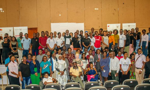 Prof. Buyinza Mukadasi and other officials pose with students for a group photo after the pre-examination mental health workshop on 15th May 2026. Pre-End of Semester Two Examinations 2026/2026 mental health workshop organised by the Mastercard Foundation Scholars Program, 15th May 2026, Yusuf Lule Central Teaching Facility Auditorium, Makerere University, Kampala Uganda, East Africa.