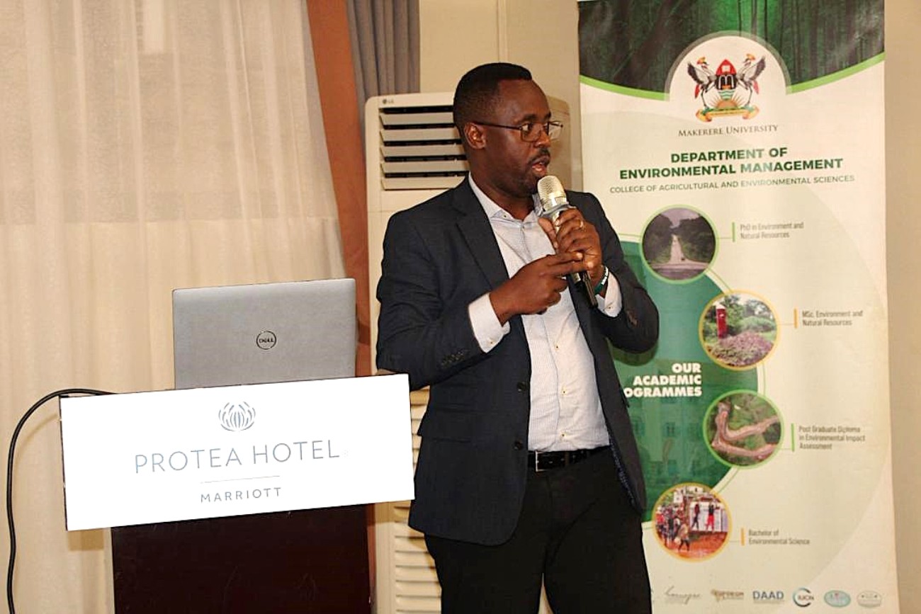 Dr. Kenneth Balikoowa, Programme Assistant delivered a presentation on the comprehensive assessment of agroecological integration across CAES curricula. Makerere University College of Agricultural and Environmental Sciences (CAES), two-day Stakeholder Validation Workshop for the Agroecology Curriculum in East Africa, 5th and 6th May 2026, at Protea Hotel, Kampala Uganda.