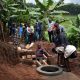 Construction of the Biogas production system at the host farmer’s home in Kabale. Towards a Clean Energy and Zero-Emission Society in East Africa: Strengthening Academic and Community Collaboration in Outreach, Training, and Research for Green Growth and a Healthy Environment (TORCH) Project Living Lab model project monitoring and progress review meeting, 27 April 2026 in Kabale Uganda, East Africa with participantion from Makerere University, BOKU University (Austria), Kabale University, Youth Go-Green, as well as students, researchers, farmers, and community leaders.