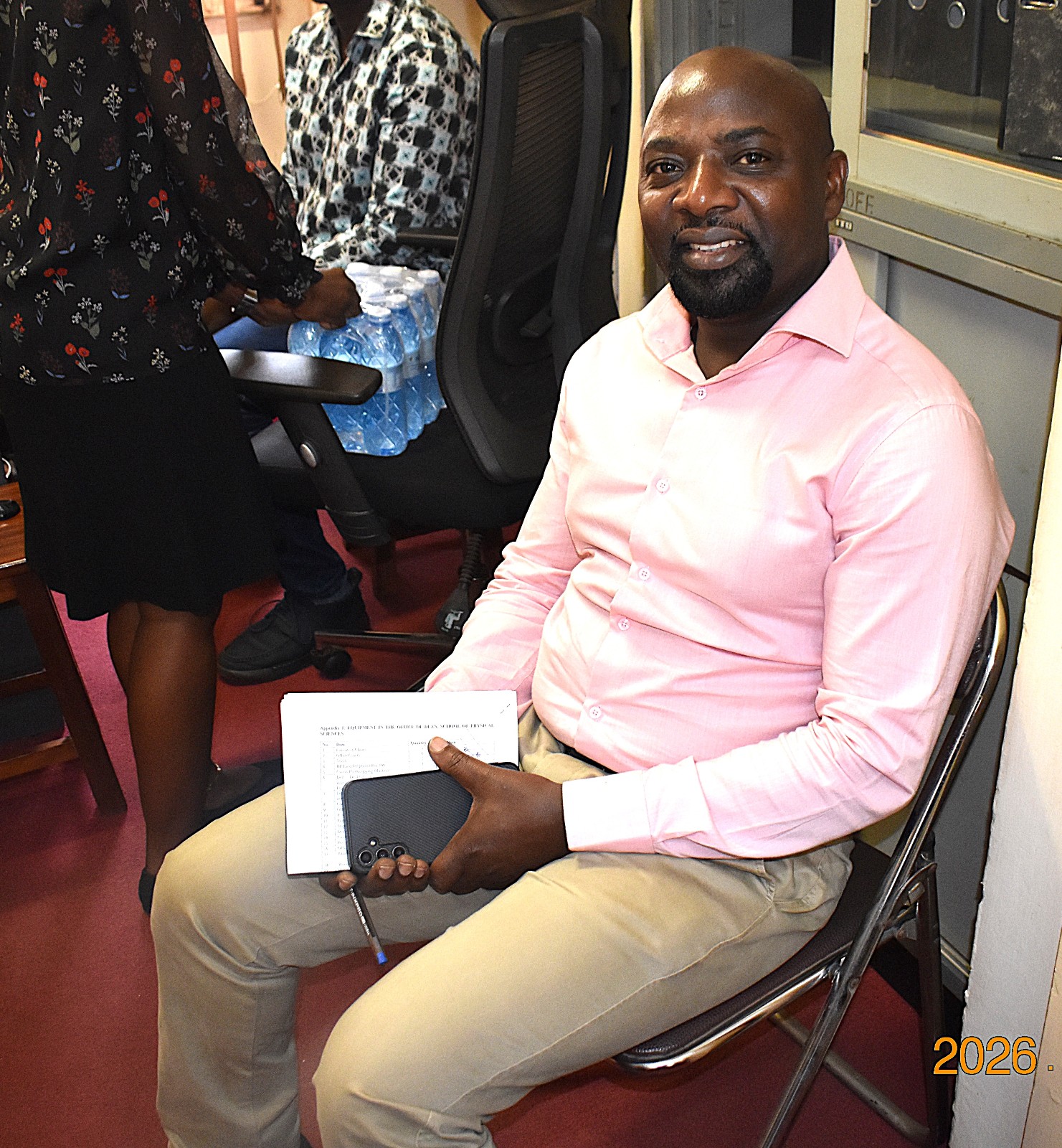 Dr. Emmanuel Tebandeke, Head of the Department of Chemistry at the handover ceremony. Prof. Michael Owor officially hands over office of Dean, School of Physical Sciences to Prof. David Ssevviiri for the next four years, effective 6th May 2026, on 28th May 2026, College of Natural Sciences (CoNAS), Makerere University, Kampala Uganda, East Africa.