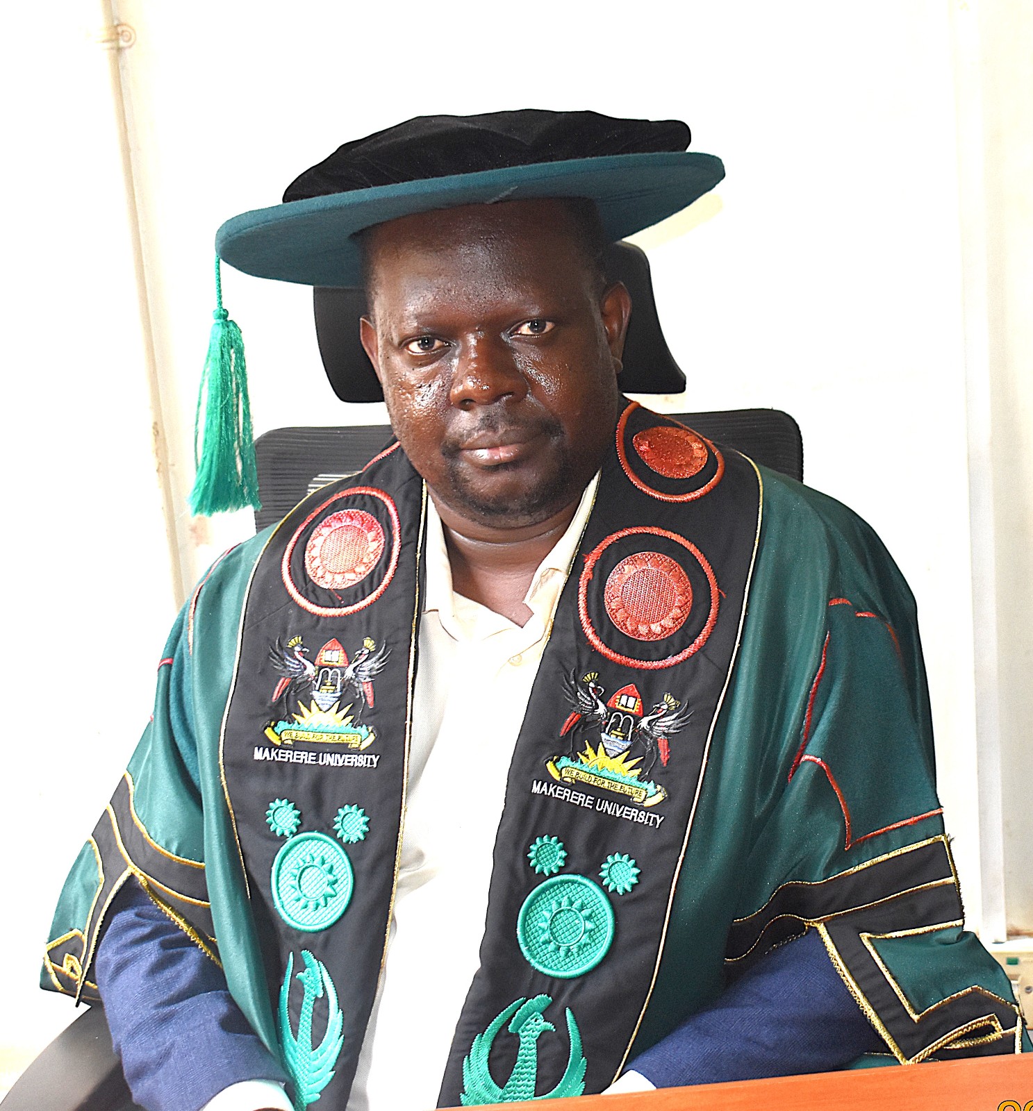 The incoming Dean, Prof. David Ssevviiri after the handover ceremony. Prof. Michael Owor officially hands over office of Dean, School of Physical Sciences to Prof. David Ssevviiri for the next four years, effective 6th May 2026, on 28th May 2026, College of Natural Sciences (CoNAS), Makerere University, Kampala Uganda, East Africa.