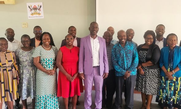 Prof. Julius Kikooma and Dr. Robert Kakuru with facilitators and participants from SoL, CEDAT, CoNAS, CoVAB and CHUSS. Directorate of Graduate Training with support from iCARTA and NORHED Advanced Research Methods Training of Trainers (ToT) workshop for faculty from SoL, CEDAT, CoNAS, CoVAB, CHUSS, April 28 to 30, 2026, Senate Building Telepresence Hall, Makerere University, Kampala Uganda, East Africa.