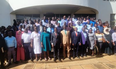 A group photo of participants at the PhD Cohort 11 Orientation. Directorate of Graduate Training orientation of PhD Cohort 11 (2025/2026) presided over by Academic Registrar, Prof. Buyinza Mukadasi, April, 2026, School of Food Technology, Nutrition and Bioengineering Conference Hall, CAES, Makerere University, Kampala Uganda, East Africa.