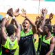 Makerere Impis Rugby Club players warm up ahead of one of their matches in the 2026 Premier League season. From the Graveyard to the Semi-Finals: The Remarkable Rise of Makerere University's Impis Rugby Club, Kampala Uganda, East Africa.