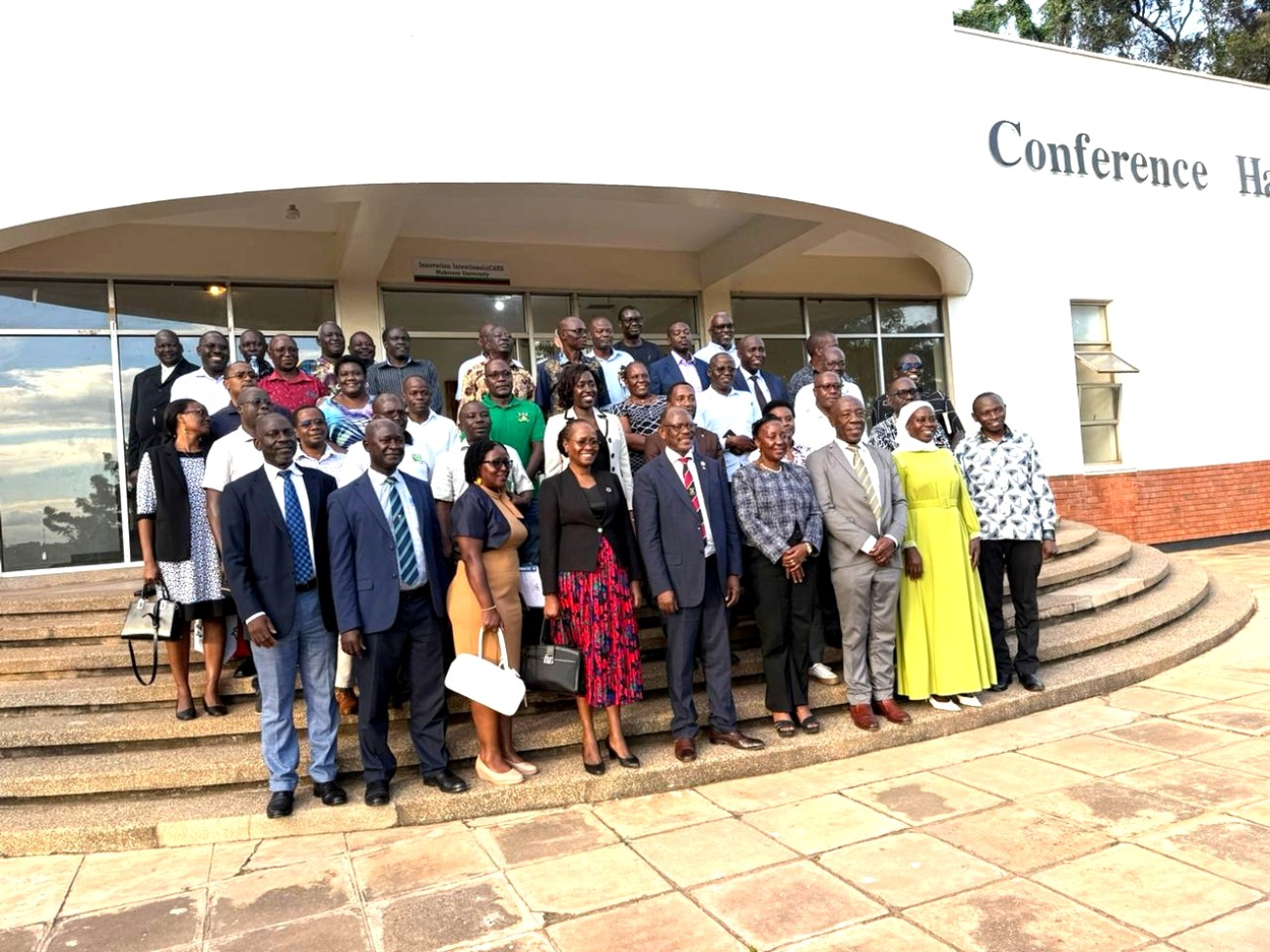 CAES staff with members of Makerere Senior Management during the meeting on 11th May 2026. Management strategic engagement with staff at the College of Agricultural and Environmental Sciences (CAES), 11 May 2026, Conference Hall, School of Food Technology, Nutrition and Bioengineering, Makerere University, Kampala Uganda.