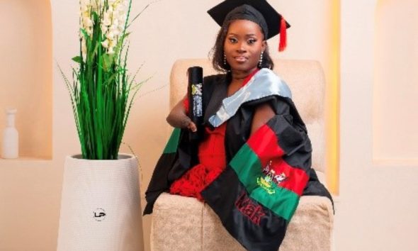 Fatuma Nabulime graduated with the Bachelor of Social Work and Social Administration during the 76th Graduation Ceremony. Makerere University Newsletter Jan-Mar 2026. Kampala Uganda, East Africa.