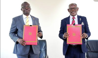 Hon. John Mulimba (Left) and Professor Barnabas Nawangwe (Right) display the signed addendum. The Regional Universities Forum for Capacity Building in Agriculture (RUFORUM) signing of an addendum to the 2004 existing agreement with the Government of Uganda confirming the status of RUFORUM as an international organization with diplomatic status in Uganda by Minister of State for Foreign Affairs in charge of Regional Affairs, Honorable. John Mulimba, on behalf of the Government of Uganda, and Professor Barnabas Nawangwe, Vice Chancellor of Makerere University, representing the RUFORUM Board 30th April 2026, Kampala Uganda, East Africa.