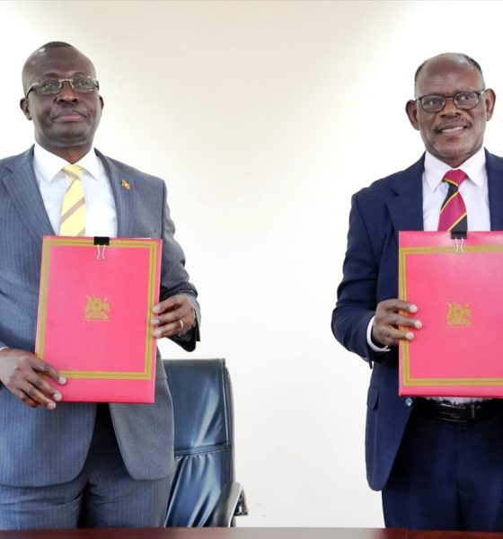 Hon. John Mulimba (Left) and Professor Barnabas Nawangwe (Right) display the signed addendum. The Regional Universities Forum for Capacity Building in Agriculture (RUFORUM) signing of an addendum to the 2004 existing agreement with the Government of Uganda confirming the status of RUFORUM as an international organization with diplomatic status in Uganda by Minister of State for Foreign Affairs in charge of Regional Affairs, Honorable. John Mulimba, on behalf of the Government of Uganda, and Professor Barnabas Nawangwe, Vice Chancellor of Makerere University, representing the RUFORUM Board 30th April 2026, Kampala Uganda, East Africa.