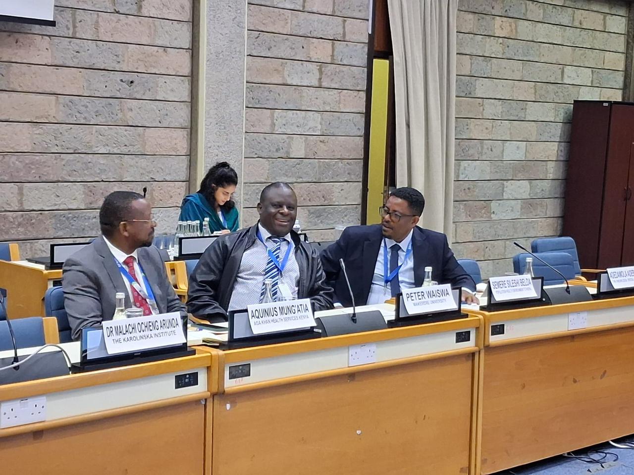 Prof. Peter Waiswa (C) with participants at the World Health Regional Summit on 29 April 2026 in Nairobi Kenya. Photo: MNCH. Makerere University Center of Excellence for Maternal, Newborn and Child Health (MNCH), based at the Makerere University School of Public Health in Kampala Uganda