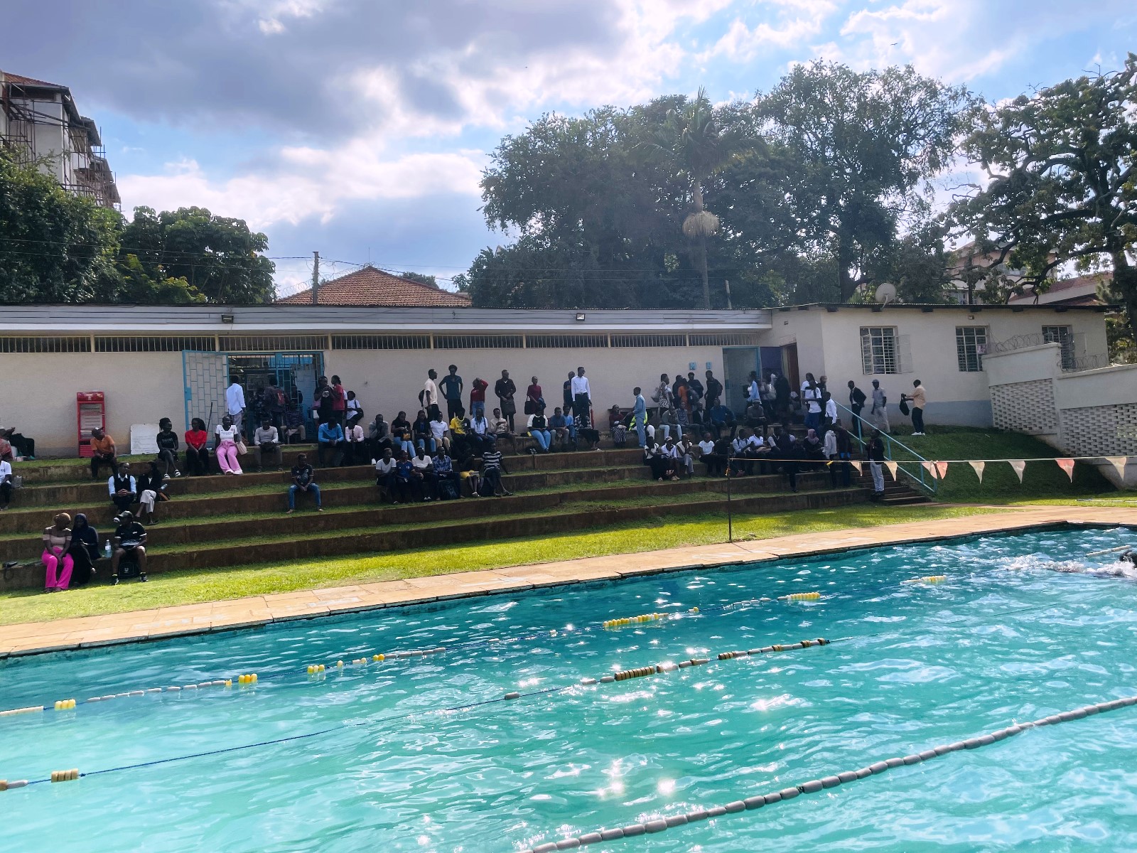 The audience at the College of Natural Sciences (CoNAS) Inter-Association Swimming Gala held 26th March 2026. Making Waves: The Rise of the Mak Sharks and Makerere University's Aquatic Legacy, Swimming, Kampala Uganda, East Africa.