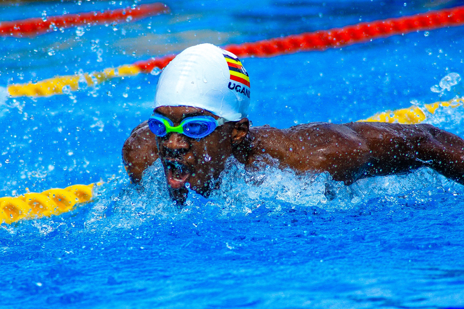 Mak Sharks' Jambuka Arnest participates in the 2025 Uganda Aquatics National Championship. Making Waves: The Rise of the Mak Sharks and Makerere University's Aquatic Legacy, Swimming, Kampala Uganda, East Africa.
