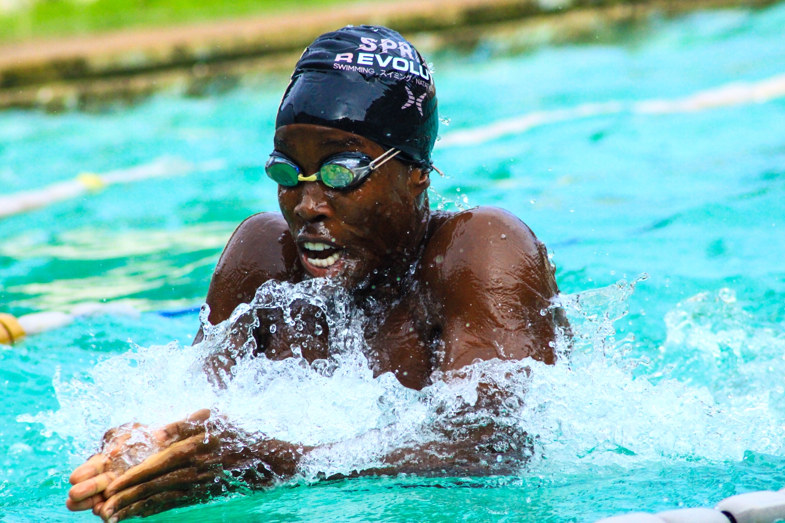 Ampaire Nimusiima Namanya of University Hall in action. The Inter-Hall Swimming Championships, 17th April 2026, Makerere University Pool, Kampala Uganda, East Africa. Photos: Patrick Kawaii Instagram/WabwireJr
