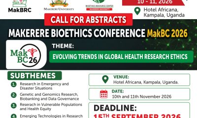 Call For Abstracts: Makerere Bioethics Conference (MakBC 2026), 10th - 11th November 2026. Deadline: 15th September 2026. Hotel Africana, Kampala Uganda, East Africa.