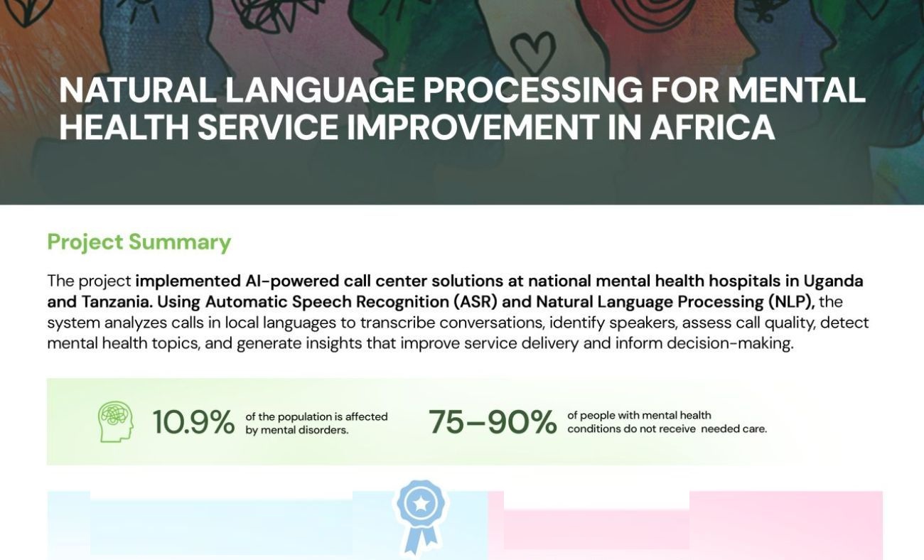 Natural Language Processing (NLP) for Mental Health Service Improvement in Africa. Makerere University Centre for Artificial Intelligence (Mak-AI), Kampala Uganda, East Africa.