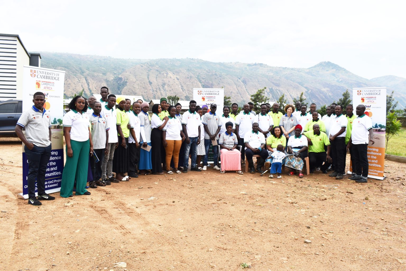 Makerere-Cambridge project Communities of Hosts and Refugees Transitioning to Climate Resilience (CHART-CR) Workshop Participants, Kikuube district. The Communities of Hosts and Refugees Transitioning to Climate Resilience (CHART-CR) through workshops project focused on the interlinked dimensions of climate variability, food security, livelihoods, and water availability across diverse ecological contexts, including lowland refugee-hosting areas and mountainous, flood-prone regions through collaborative partnership between Makerere University Kampala Uganda, East Africa, University of Cambridge, and Cambridge-Africa Programme, with financial support from the Mastercard Foundation and Cambridge-Africa.