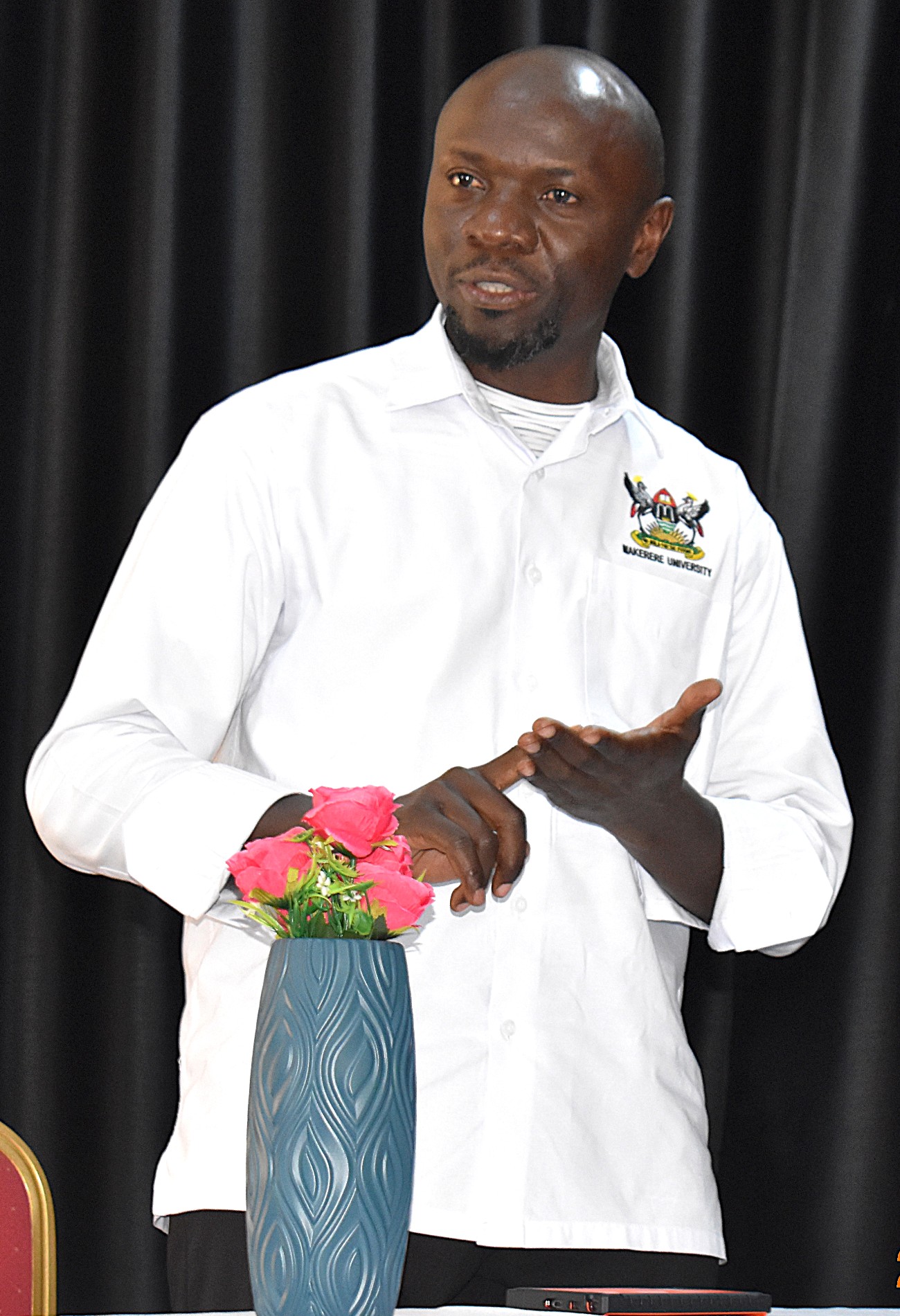 Prof. Kabenge presenting his handover report. Prof. Isa Kabenge has officially hands over leadership of the Department of Agricultural and Biosystems Engineering (DABE) on 4th June 2026, School of Food Technology, Nutrition and Bioengineering Conference Hall, College of Agricultural and Environmental Sciences (CAES), Makerere University, Kampala Uganda, East Africa.