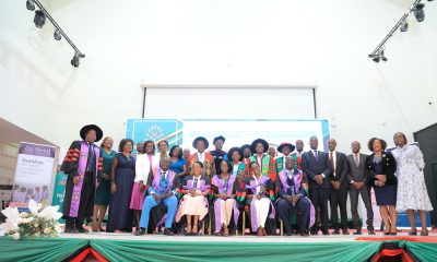 The first cohort of fellows that graduated from the Perinatal and Neonatal Medicine Fellowship Programme (seated) with dignitaries on 17th June 2026. College of Health Sciences graduated the first cohort of fellows from the Perinatal and Neonatal Medicine Fellowship Programme, 17th June 2026, Main Hall, Makerere University, Kampala Uganda, East Africa.