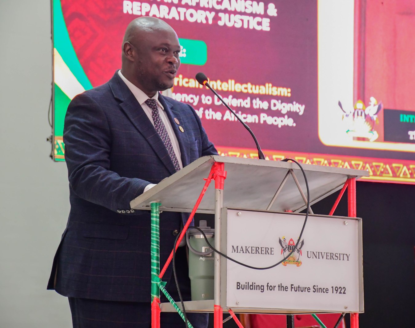 Prof. Eric Awich Ochen. Inter-University Symposium on Pan-Africanism and Reparatory Justice held ahead 21st May 2025 of the Africa Day Celebrations with over 23 participating Universities, Main Hall, Makerere University, Kampala Uganda, East Africa.