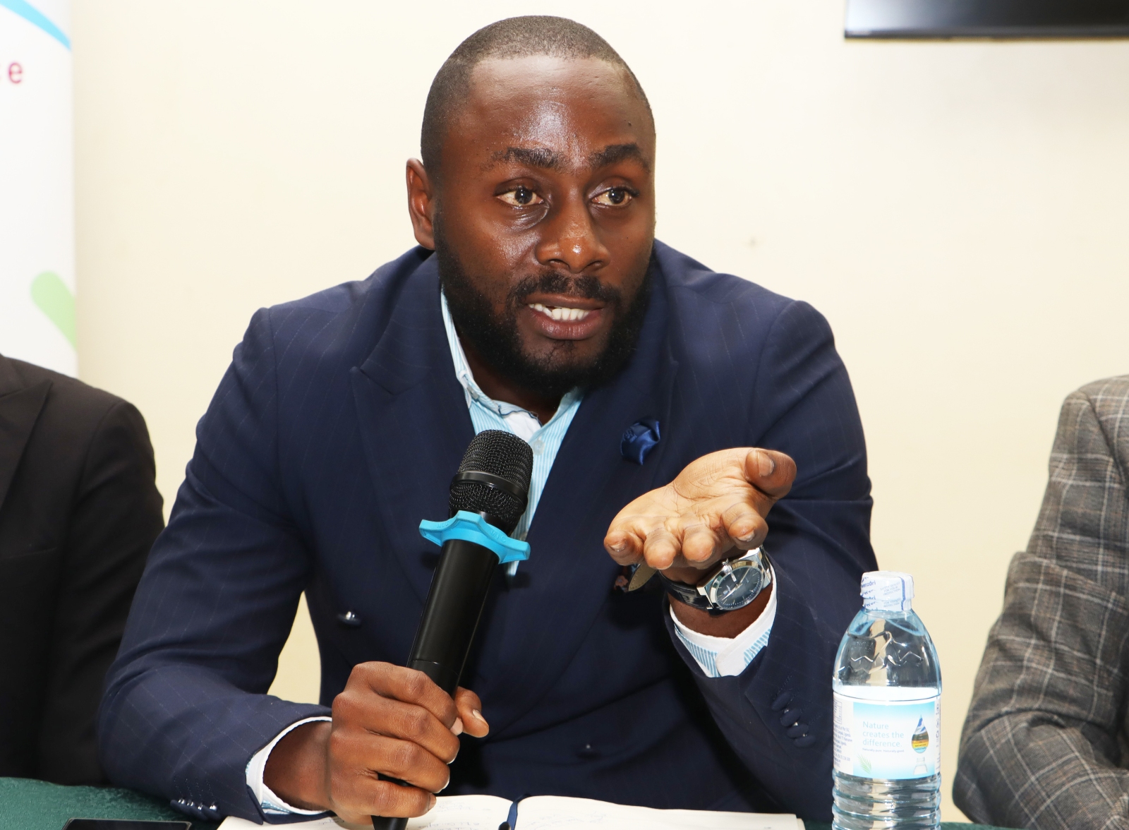 Ahimbisibwe Michael, from NPA during the panel discussion. Makerere University Environment for Development Initiative (EfD- Mak Centre) graduation of five senior government officials under the 2025 Inclusive Green Economy (IGE) Fellowship Programme, equipping them with advanced knowledge and skills to champion climate-smart agriculture (CSA) and sustainable development in Uganda, June 25, 2026, Makerere University Agricultural Research Institute, Kabanyolo (MUARIK), Wakiso, East Africa.