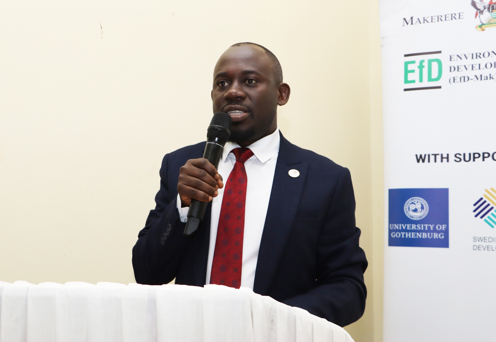 Dr. Peter Byabenda. Makerere University Environment for Development Initiative (EfD- Mak Centre) graduation of five senior government officials under the 2025 Inclusive Green Economy (IGE) Fellowship Programme, equipping them with advanced knowledge and skills to champion climate-smart agriculture (CSA) and sustainable development in Uganda, June 25, 2026, Makerere University Agricultural Research Institute, Kabanyolo (MUARIK), Wakiso, East Africa.