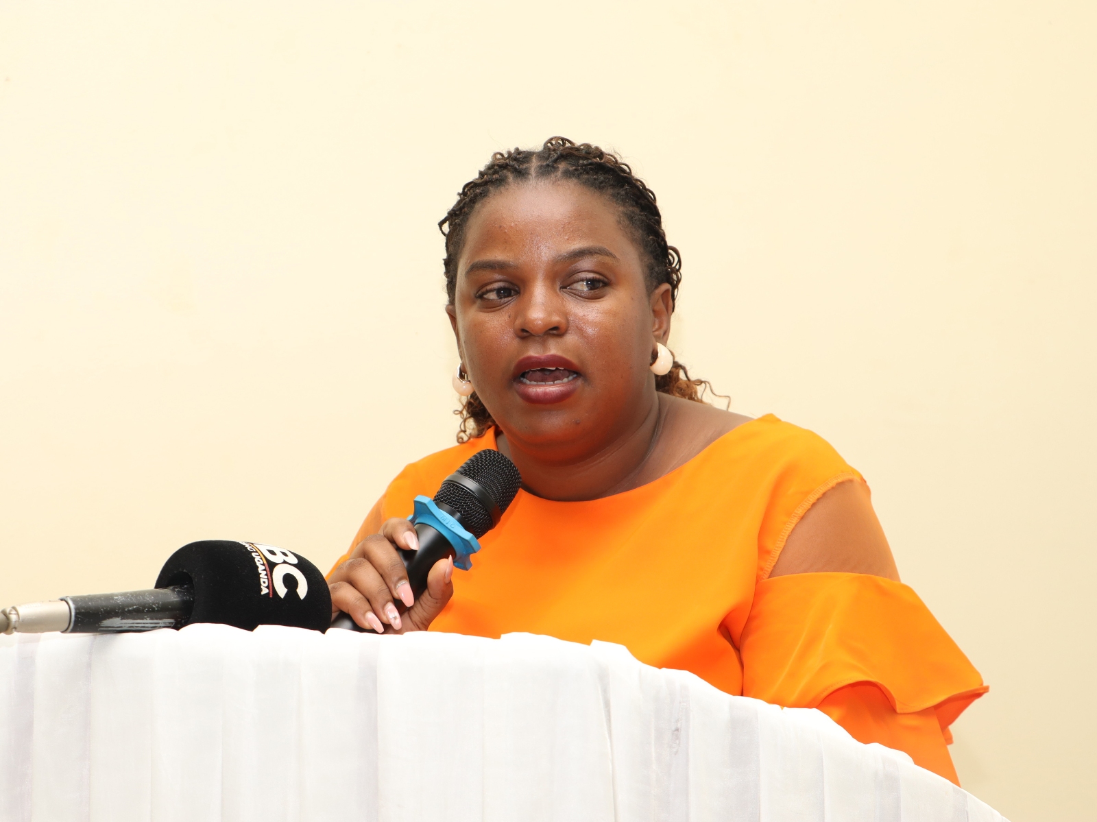Ireene Kemigisha, one of the graduands presenting during the ceremony. Makerere University Environment for Development Initiative (EfD- Mak Centre) graduation of five senior government officials under the 2025 Inclusive Green Economy (IGE) Fellowship Programme, equipping them with advanced knowledge and skills to champion climate-smart agriculture (CSA) and sustainable development in Uganda, June 25, 2026, Makerere University Agricultural Research Institute, Kabanyolo (MUARIK), Wakiso, East Africa.